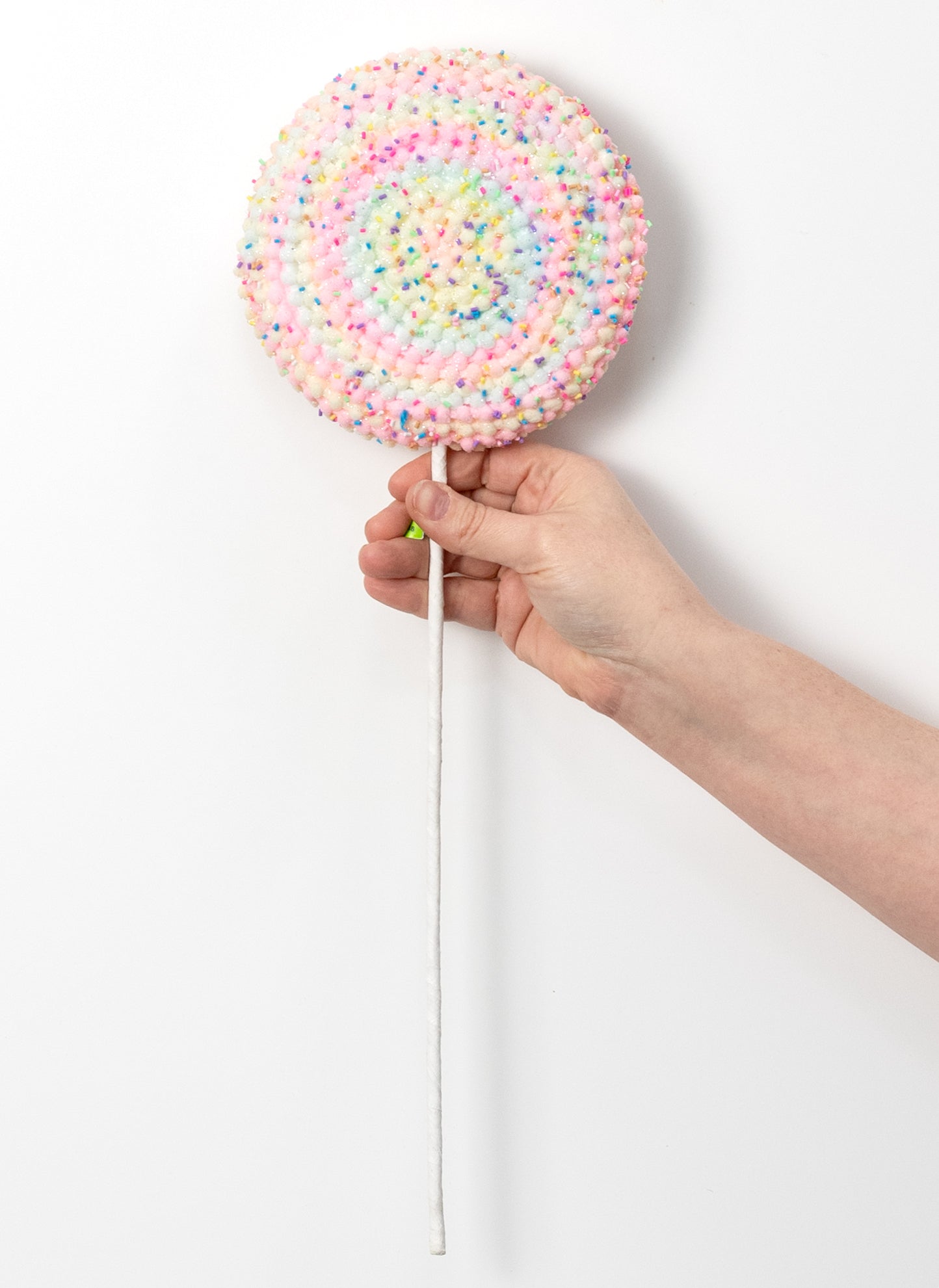6" x 18" Puff Chenille Sprinkle Lollipop Pick: Pastel
