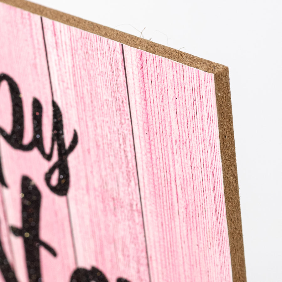 12" Wooden Sign: Happy Easter Eyeglasses Bunny