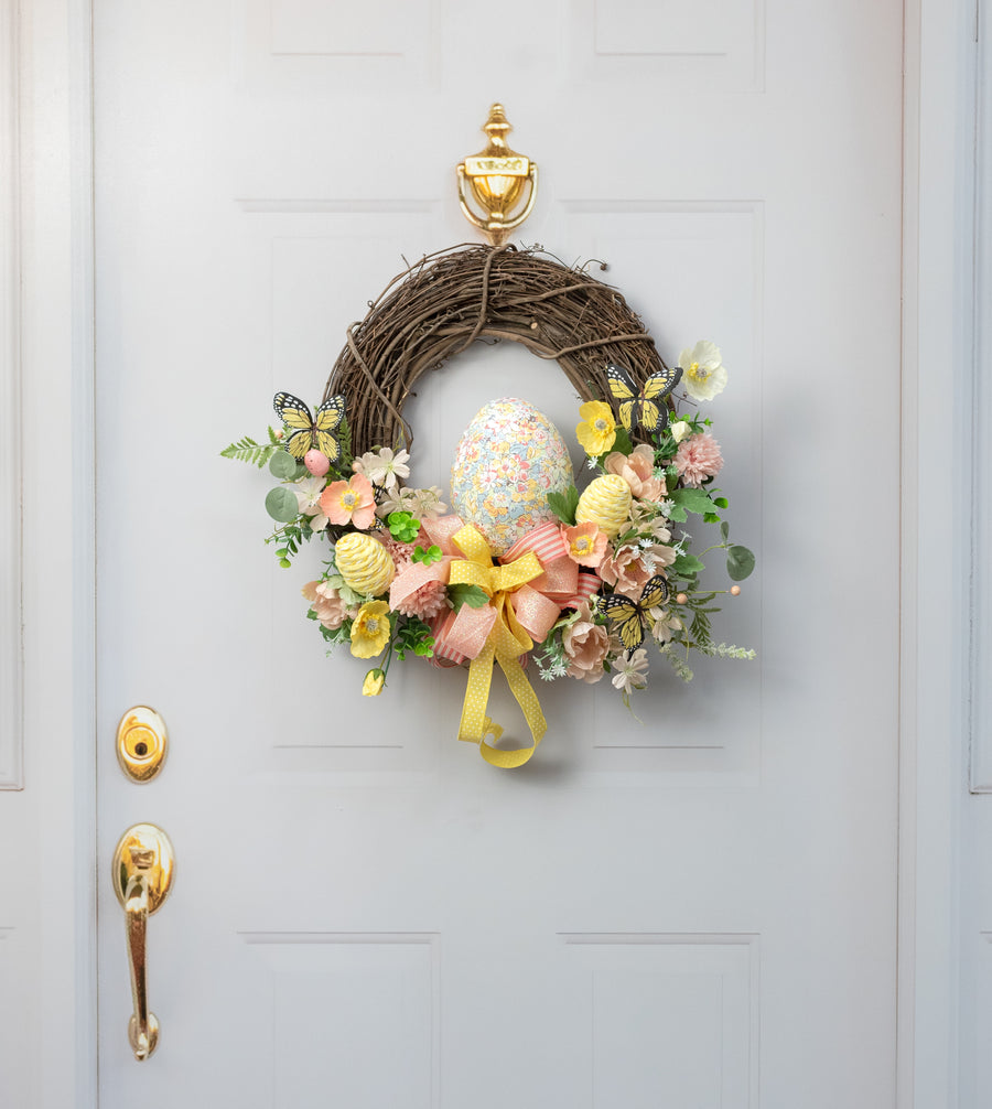 6" Flower Pattern Easter Egg Decoration
