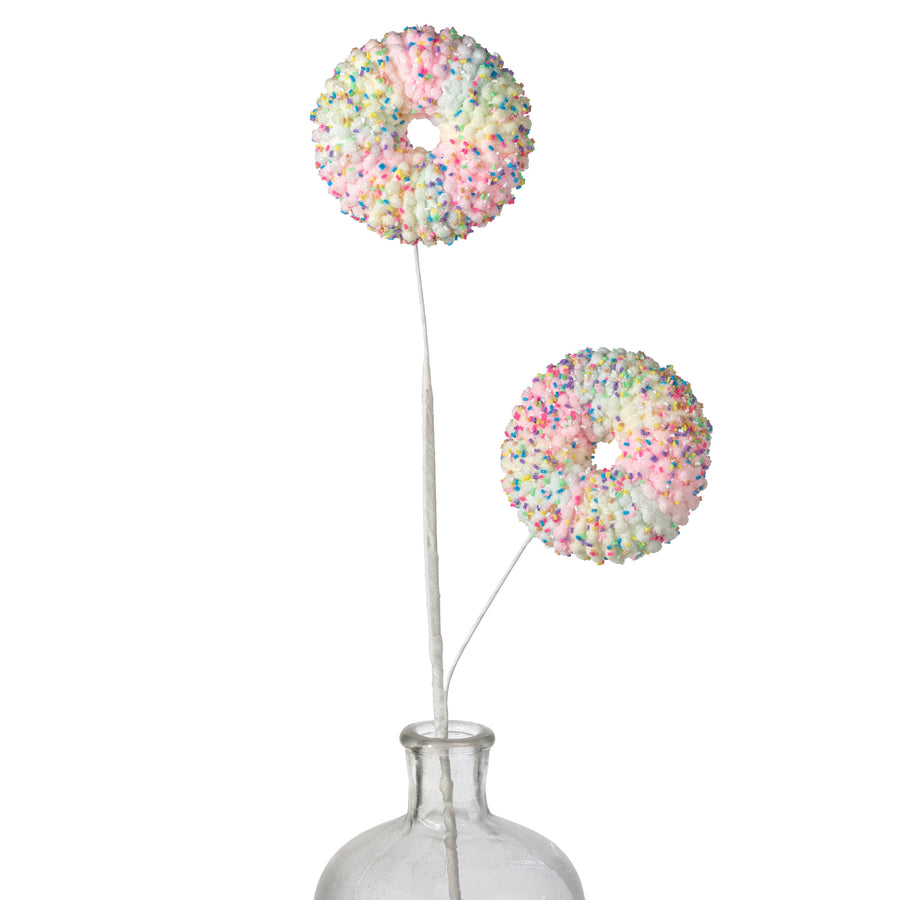 26" Puff Chenille Sprinkle Donut Spray: Pastel