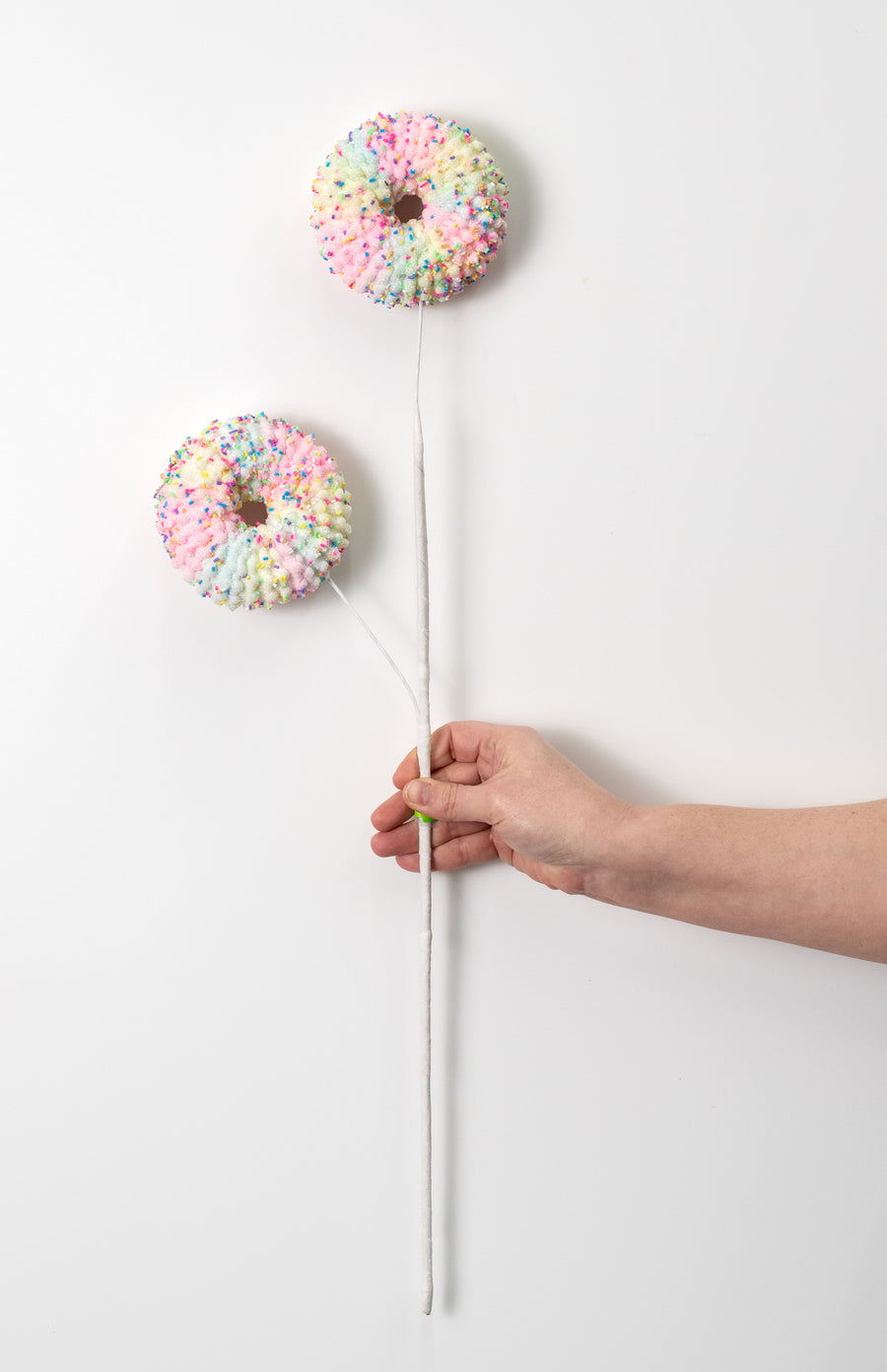 26" Puff Chenille Sprinkle Donut Spray: Pastel