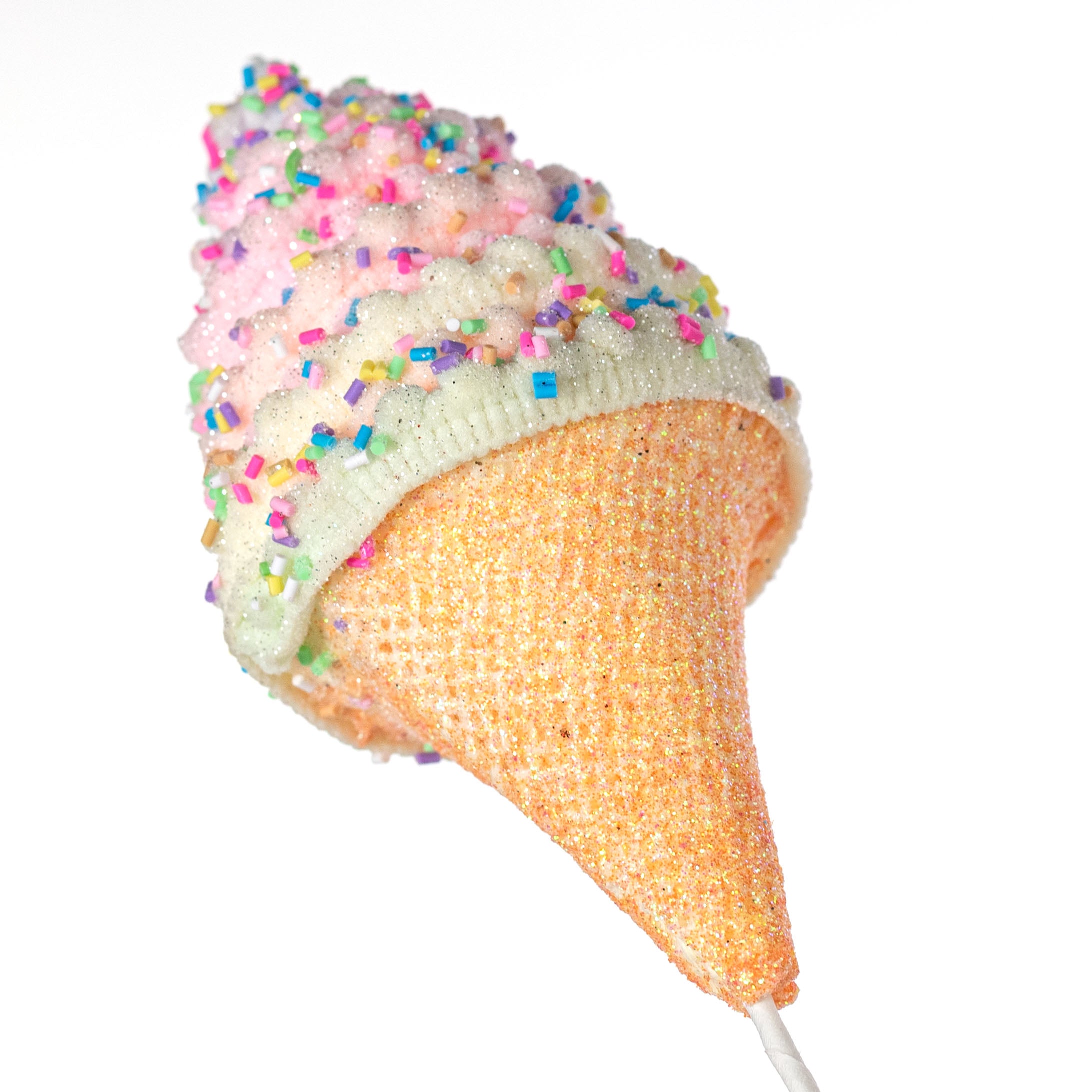 26" Puff Chenille Sprinkle Ice Cream Cone Spray: Pastel