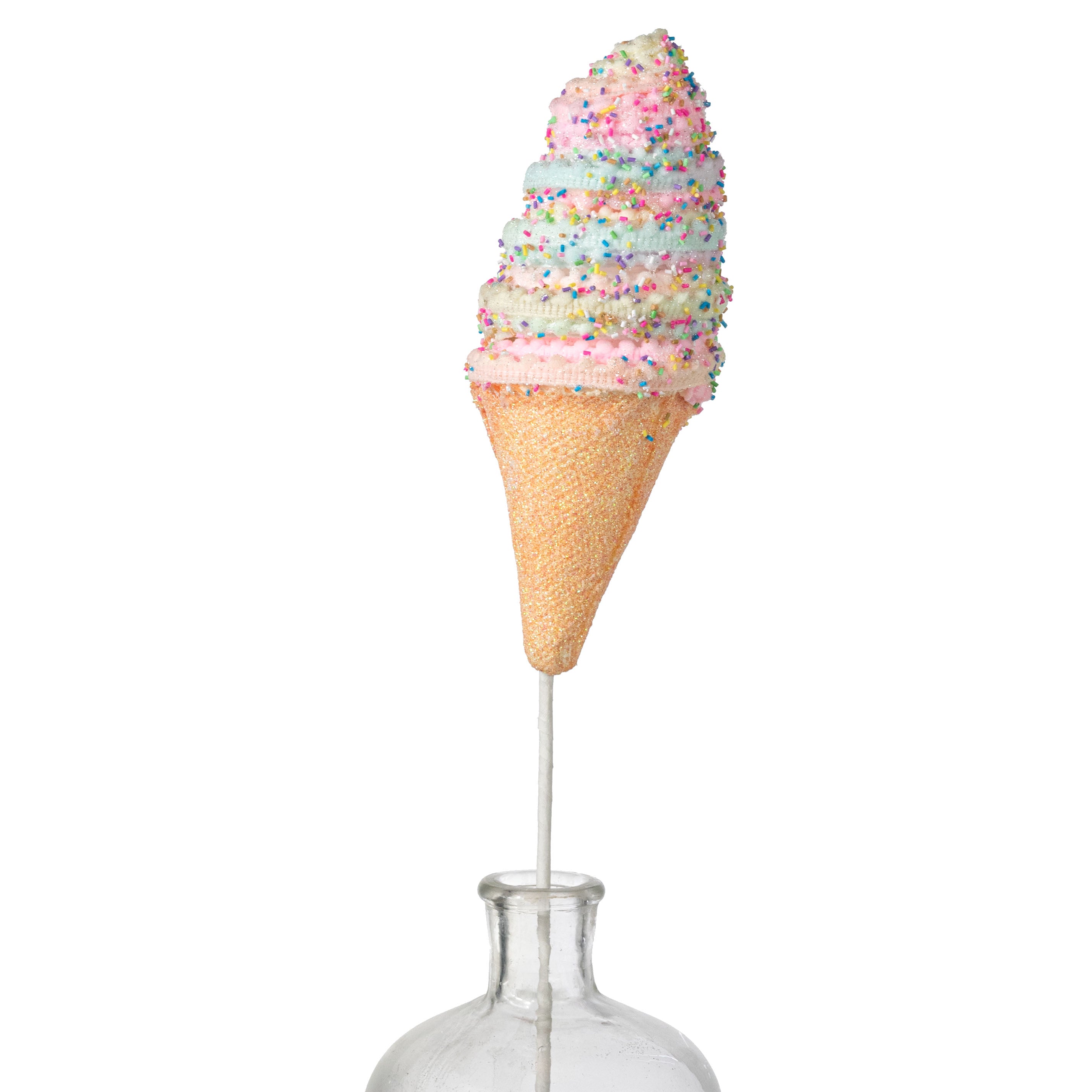 20" Puff Chenille Sprinkle Ice Cream Pick: Pastel