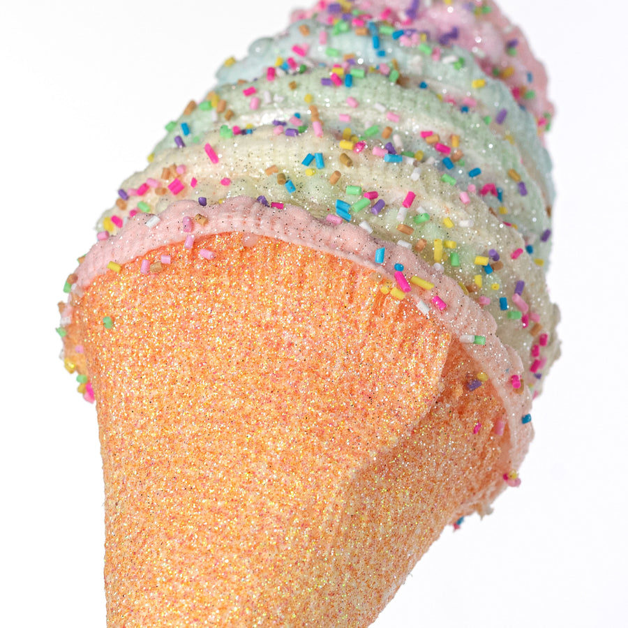 20" Puff Chenille Sprinkle Ice Cream Pick: Pastel