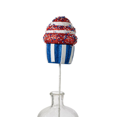 4" x 17" Patriotic Sprinkle Cupcake Pick
