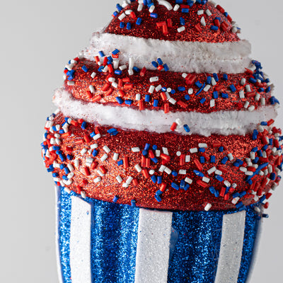 4" x 17" Patriotic Sprinkle Cupcake Pick