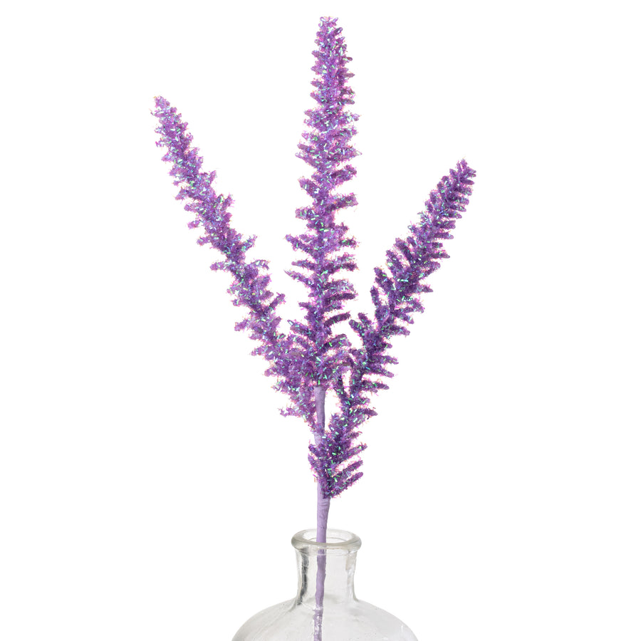 18" Foil Sea Coral Spike Spray: Iridescent Purple