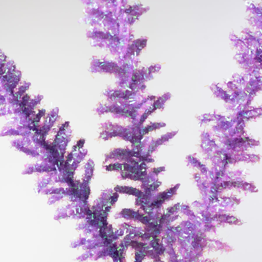 18" Foil Sea Coral Spike Spray: Iridescent Purple