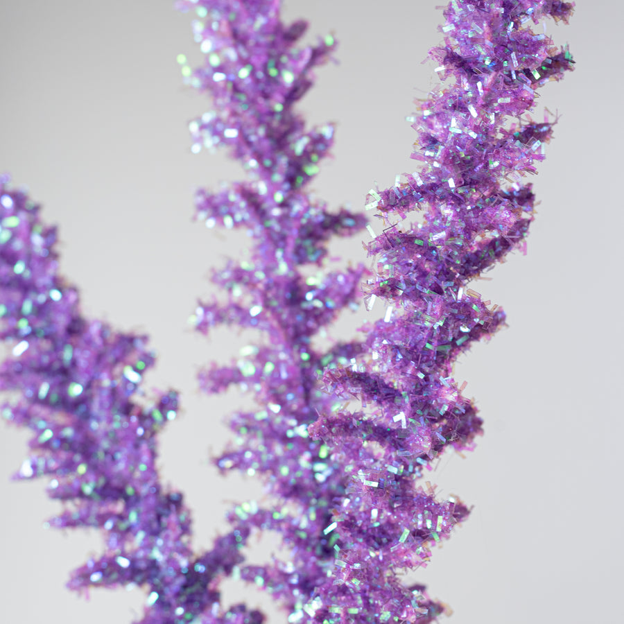 18" Foil Sea Coral Spike Spray: Iridescent Purple