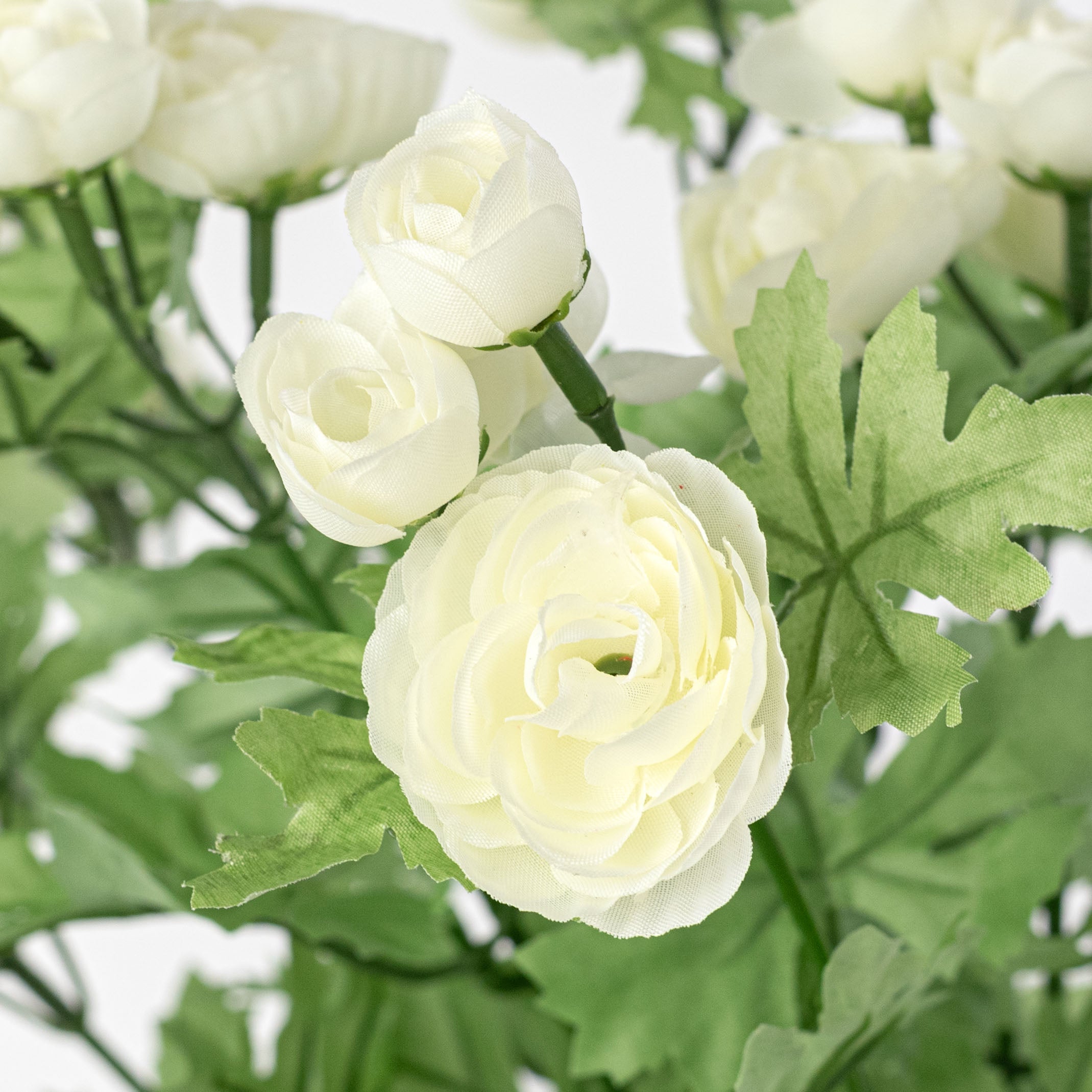 16" Mini Ranunculus Bush: Cream (9 Stem)