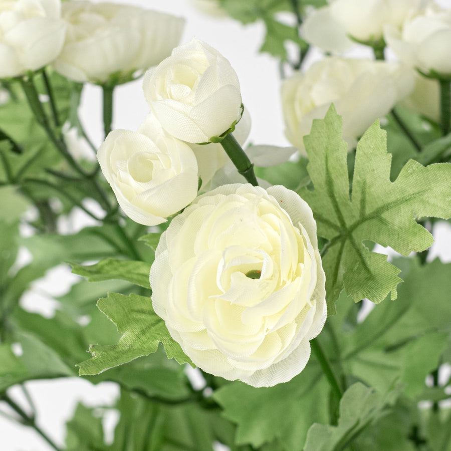 16" Mini Ranunculus Bush: Cream (9 Stem)