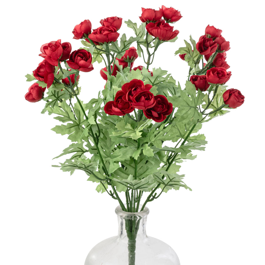 16" Mini Ranunculus Bush: Red (9 Stem)