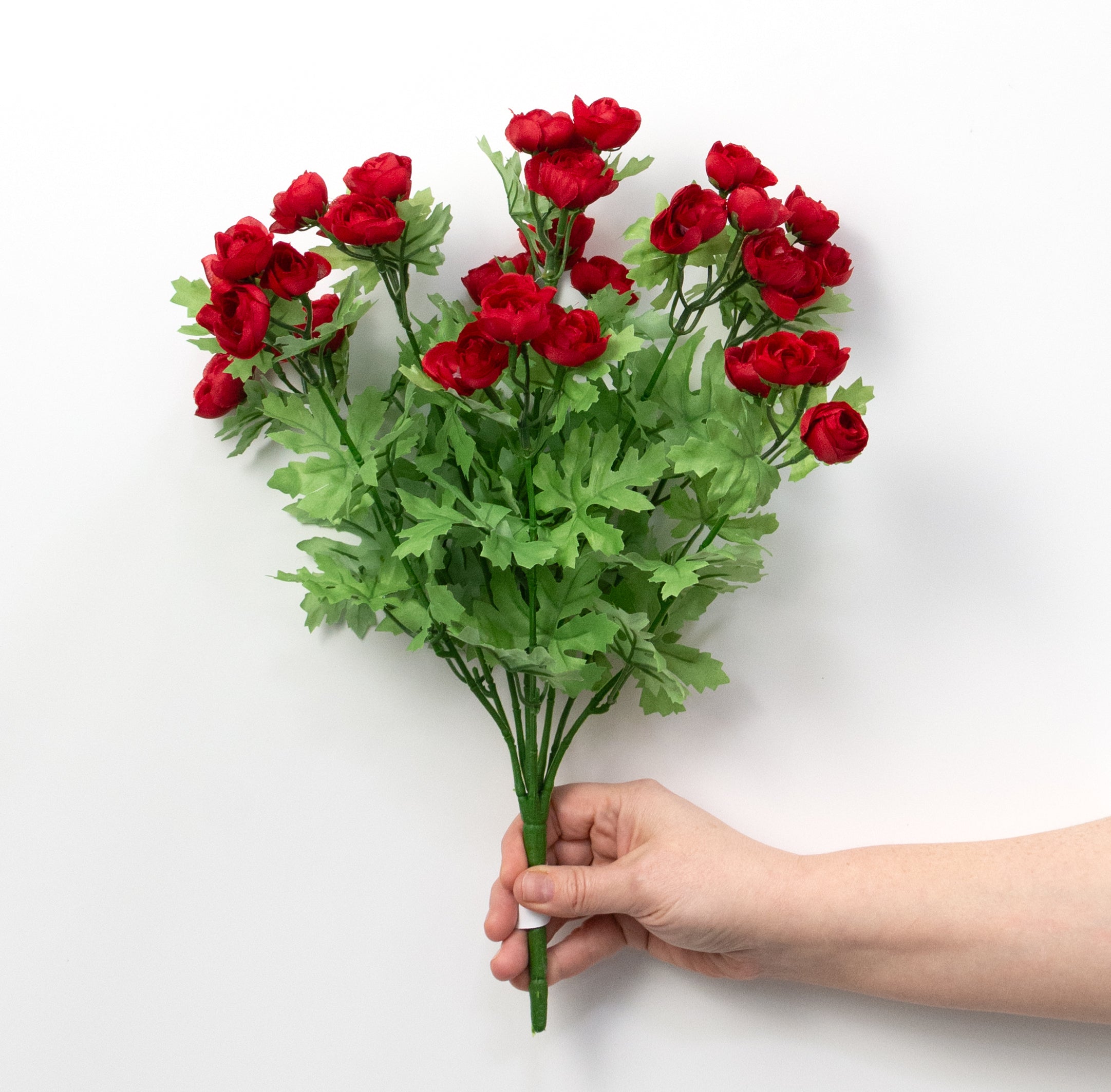 16" Mini Ranunculus Bush: Red (9 Stem)