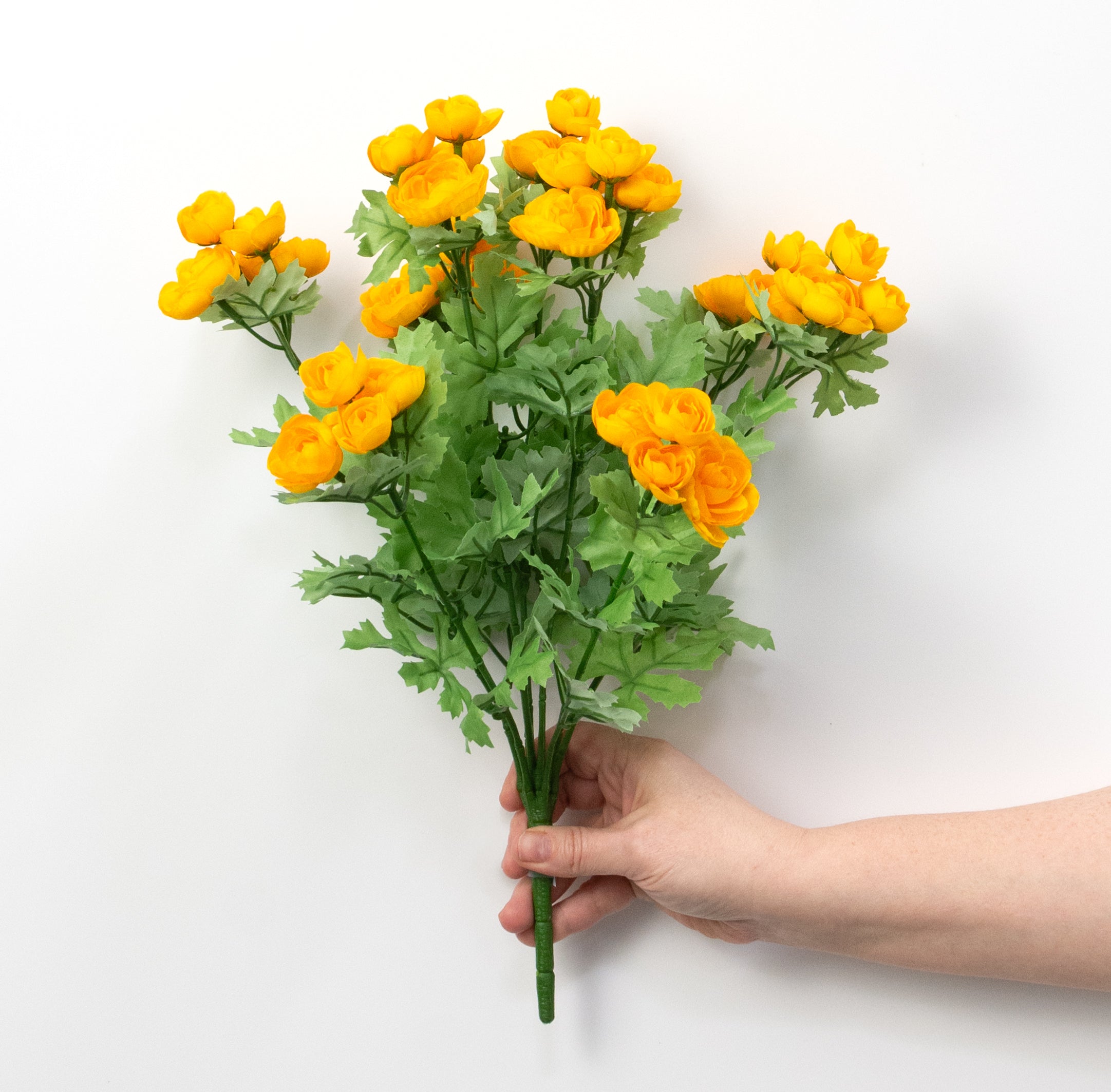 16" Mini Ranunculus Bush: Golden Yellow (9 Stem)