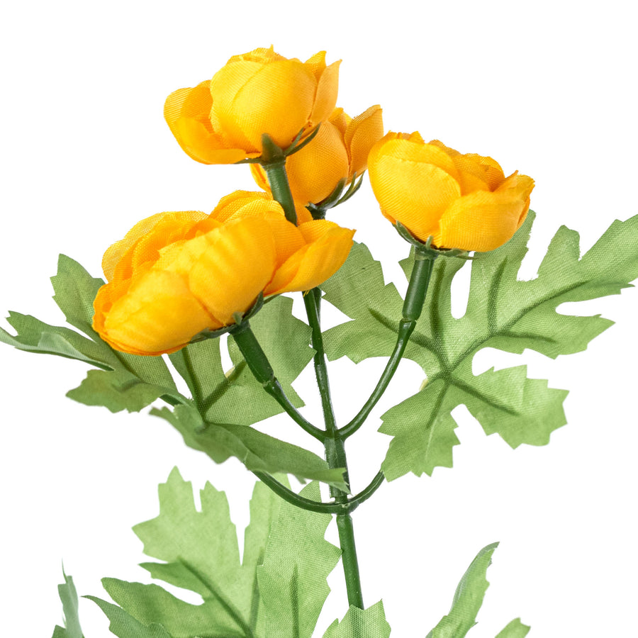 16" Mini Ranunculus Bush: Golden Yellow (9 Stem)
