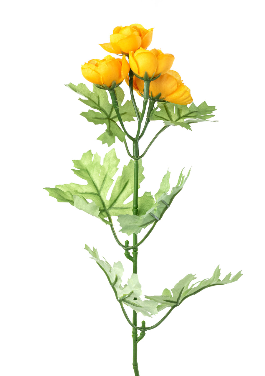16" Mini Ranunculus Bush: Golden Yellow (9 Stem)