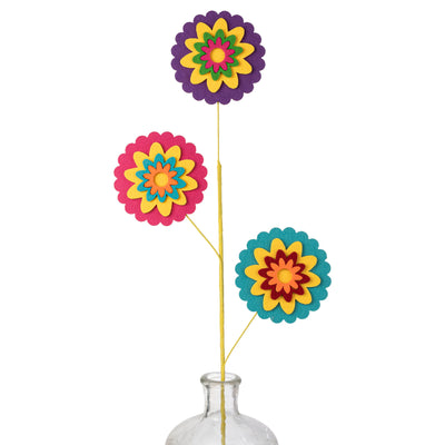 30" Felt Fiesta Flowers Spray