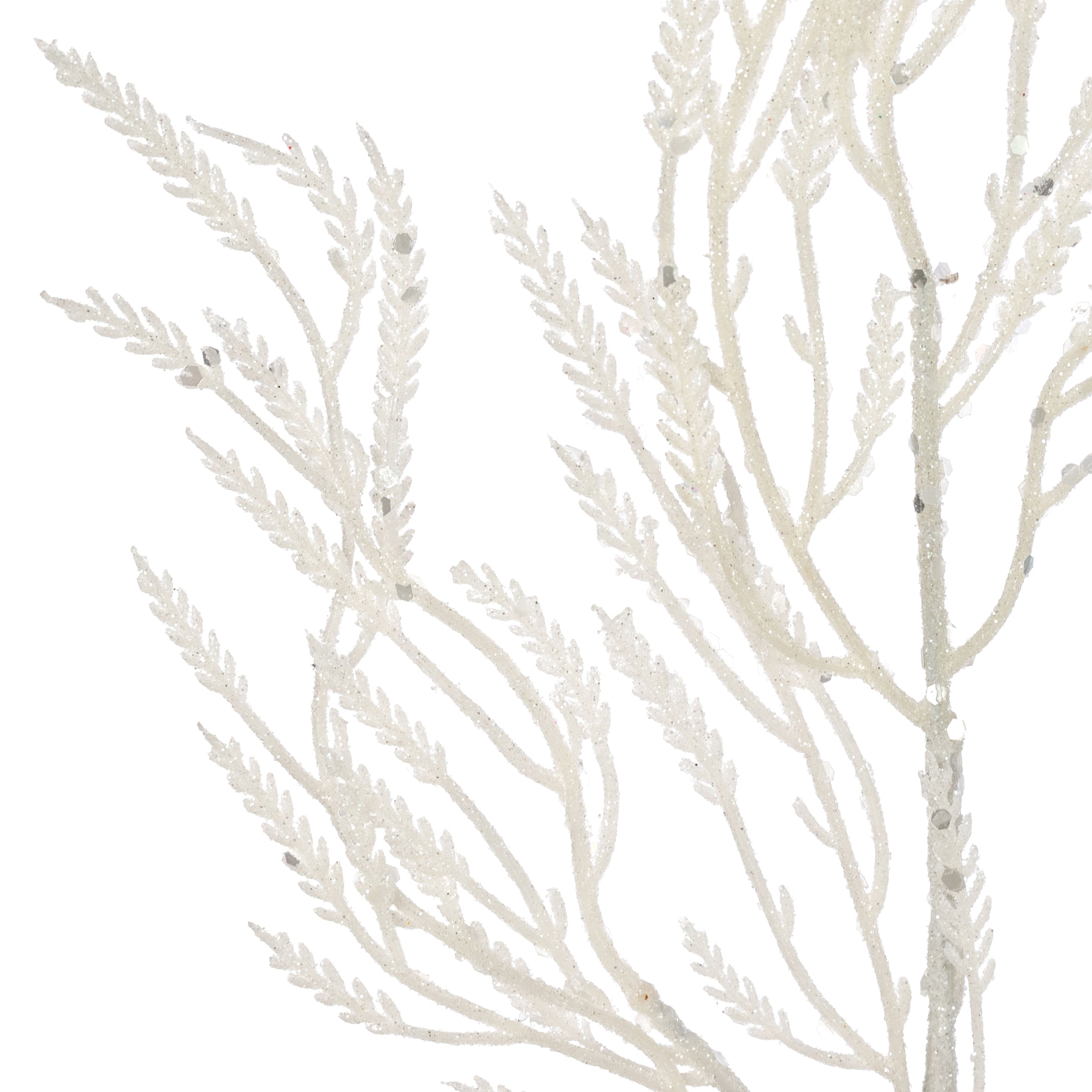 28" Glittered Wild Twigs Spray: White