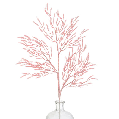 28" Glittered Wild Twigs Spray: Iridescent Coral Pink