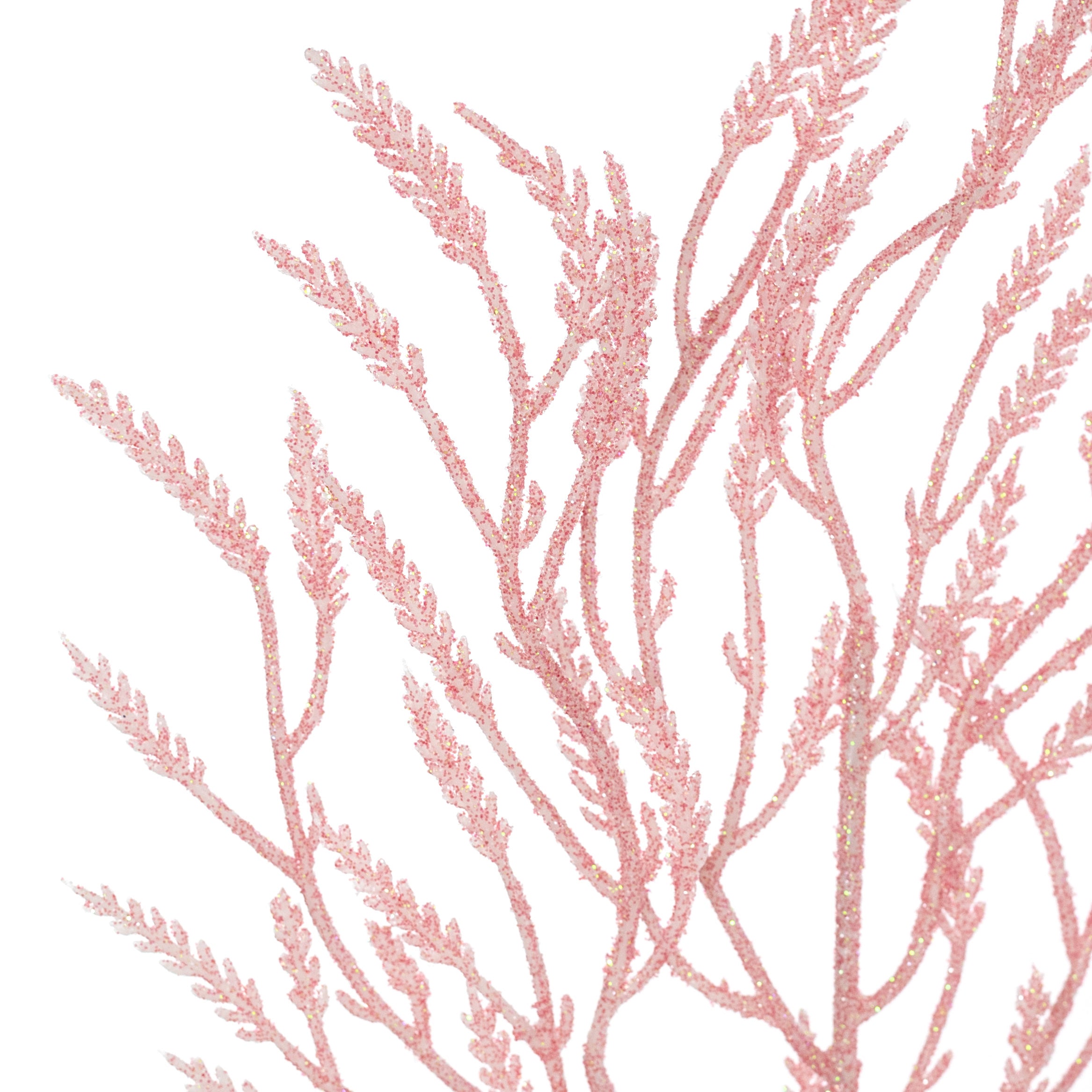 28" Glittered Wild Twigs Spray: Iridescent Coral Pink