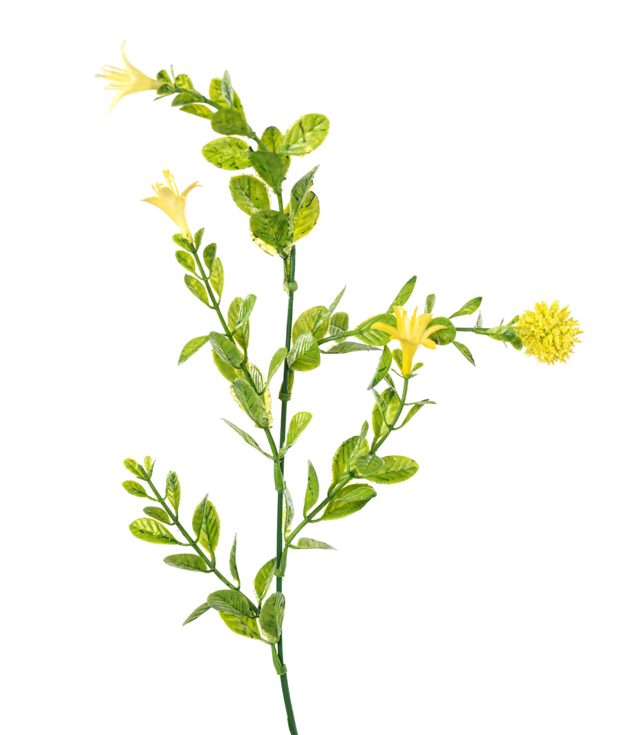 19" Thistle Bush: Yellow (9 Stem)