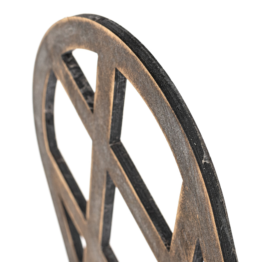 20" Decorative Wood Arched Lattice Window: Antique Brown