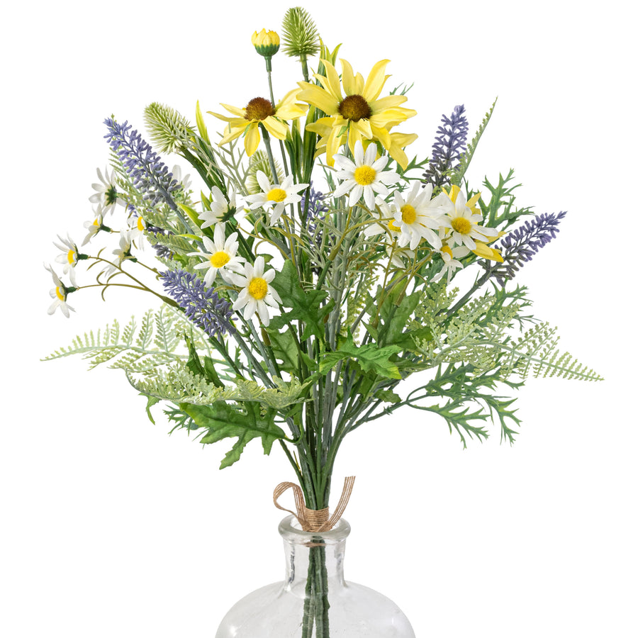 20" Mixed Daisies & Lavender Floral Bundle