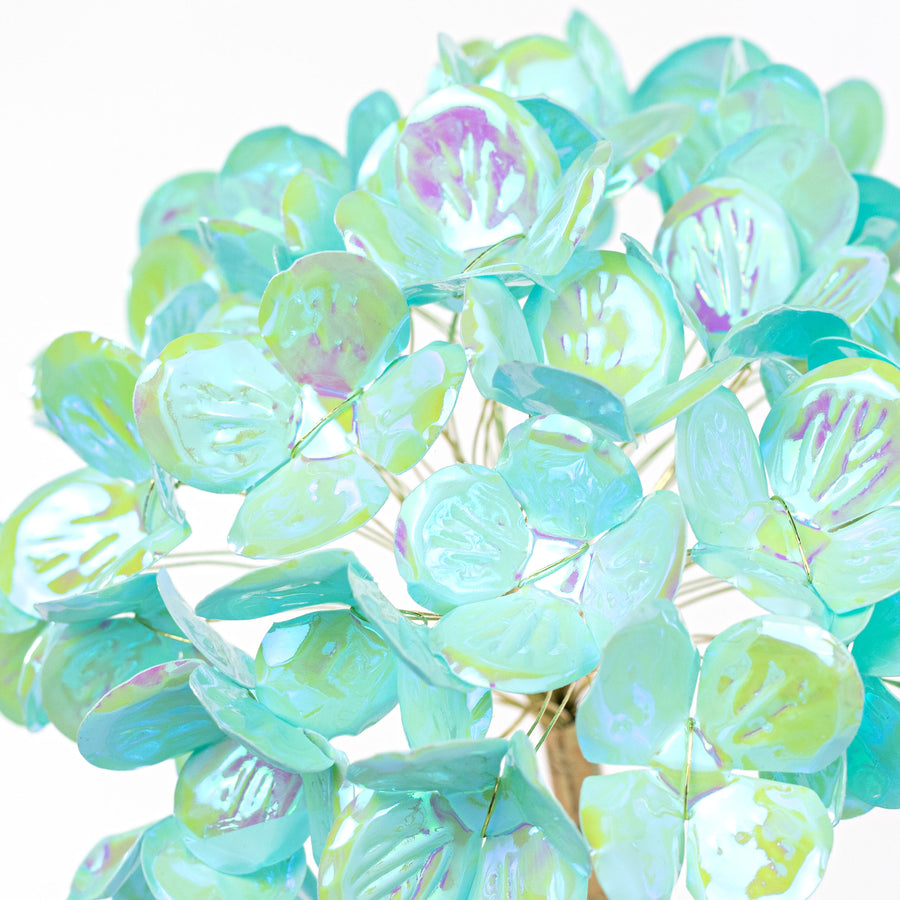 6" x 24" Plastic Hydrangea Stem: Iridescent Mint