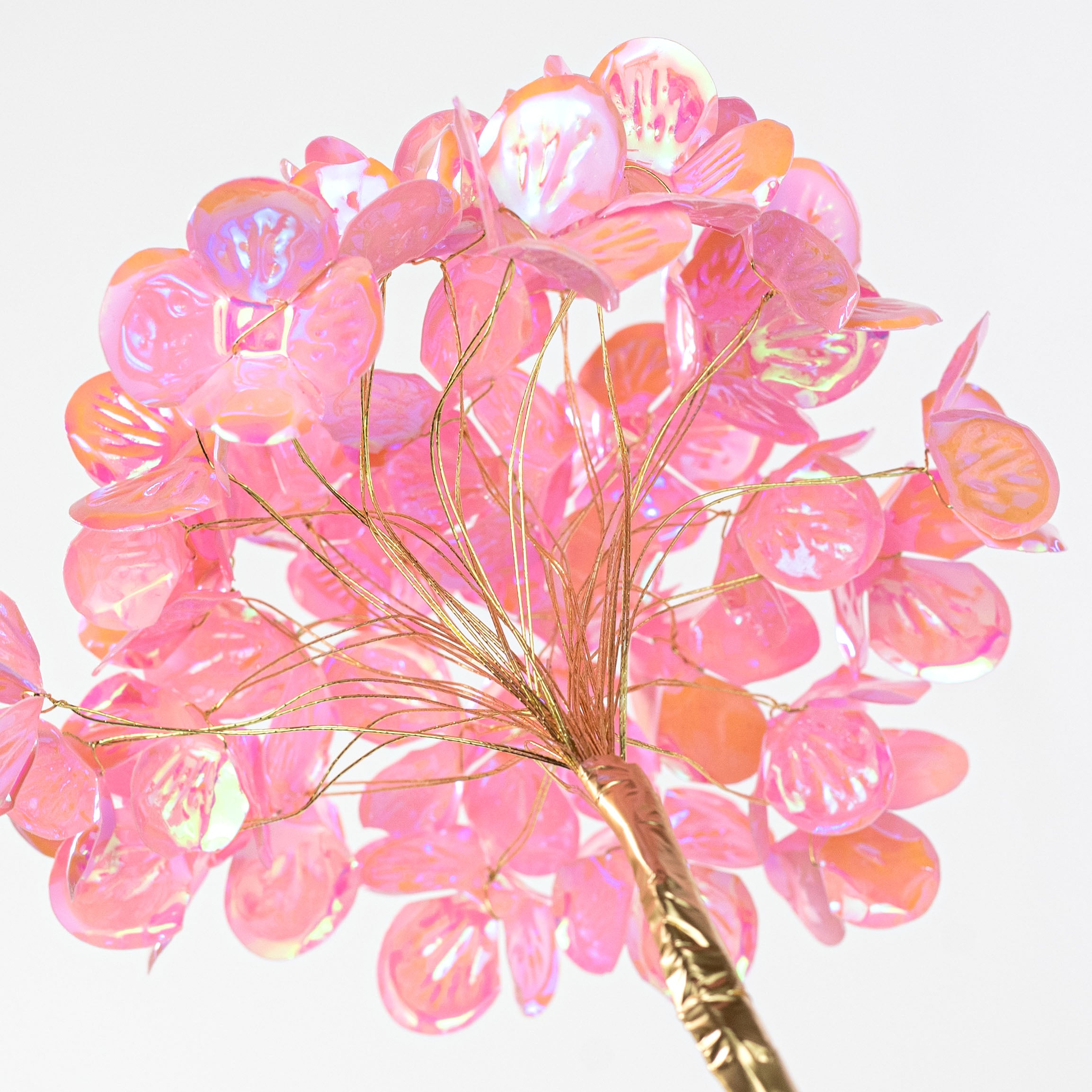 6" x 24" Plastic Hydrangea Stem: Iridescent Pink