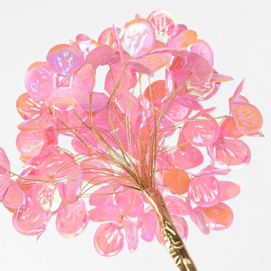 6" x 24" Plastic Hydrangea Stem: Iridescent Pink