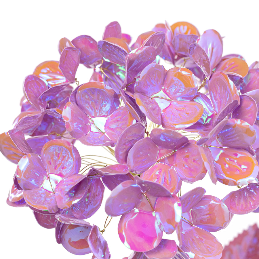 6" x 24" Plastic Hydrangea Stem: Iridescent Lavender