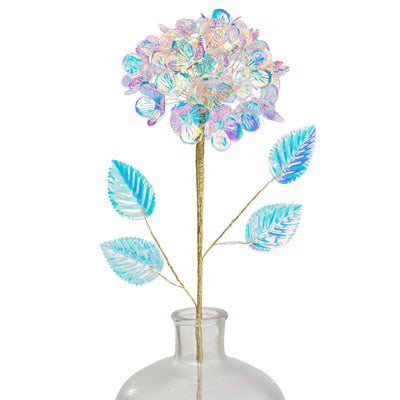 6" x 24" Plastic Hydrangea Stem: Iridescent Clear