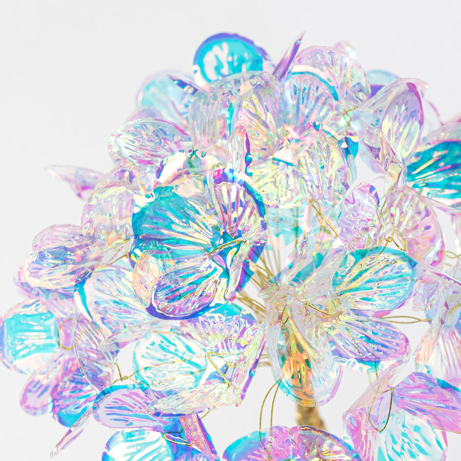 6" x 24" Plastic Hydrangea Stem: Iridescent Clear
