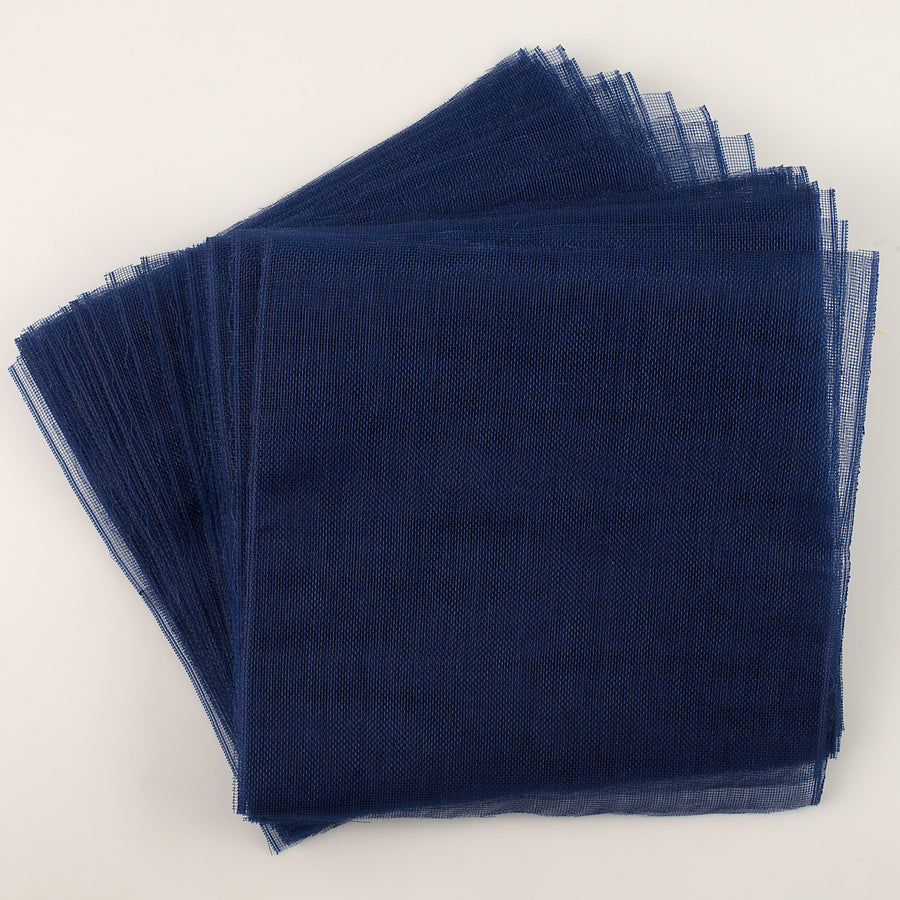 10.5" Square Pre-Cut Fine Weave Deco Mesh Sheets: Navy Blue (40)
