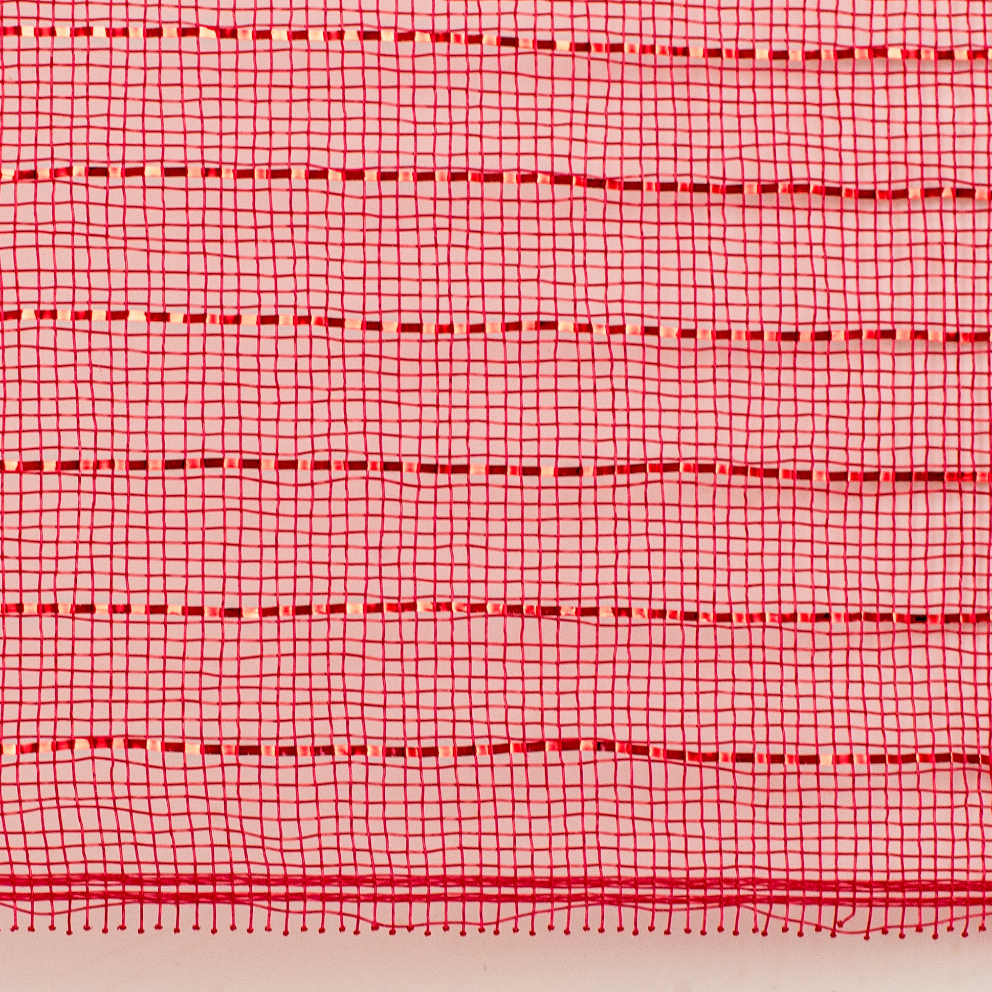 10.5" Square Pre-Cut Fine Weave Deco Mesh Sheets: Metallic Red (40)