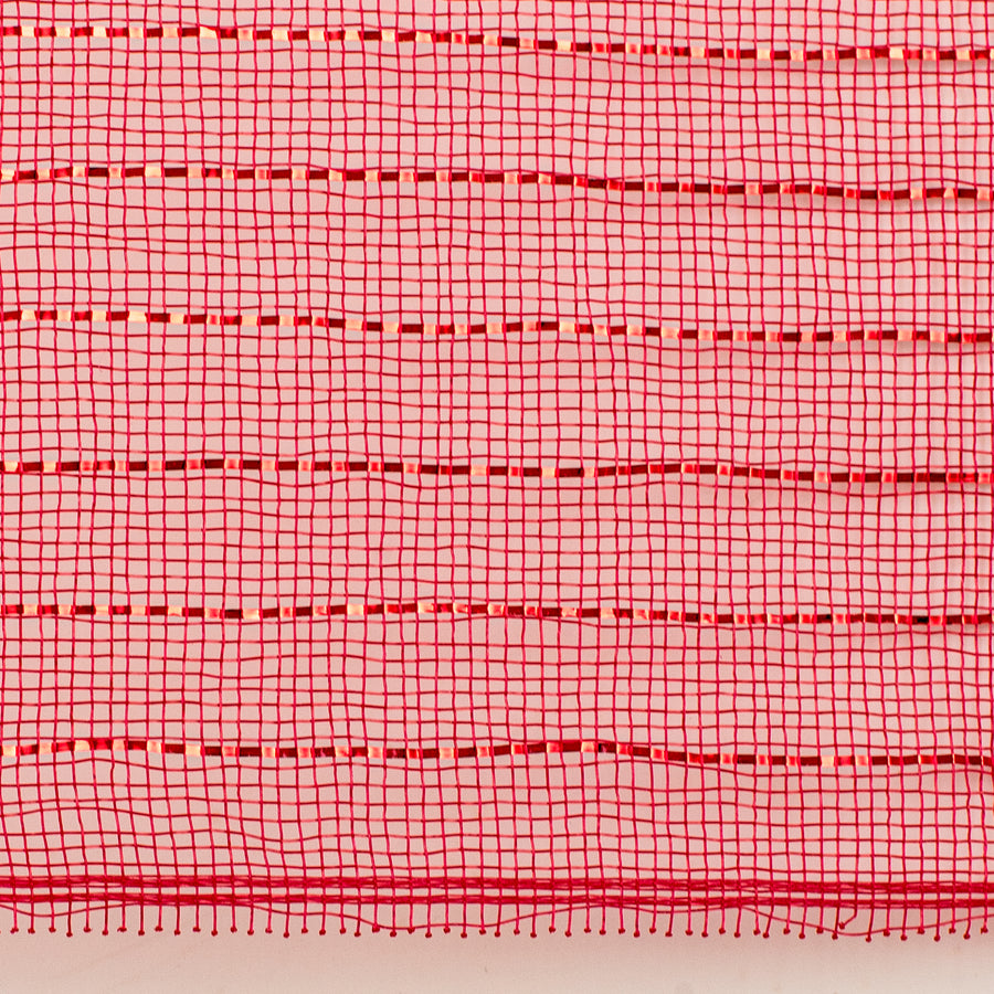 10.5" Square Pre-Cut Fine Weave Deco Mesh Sheets: Metallic Red (40)
