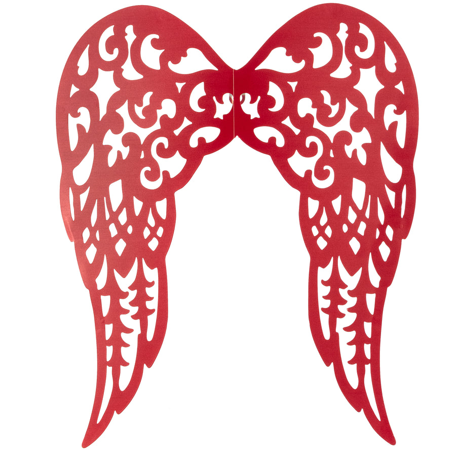 18" x 14.5" Filigree Angel Wings: Red