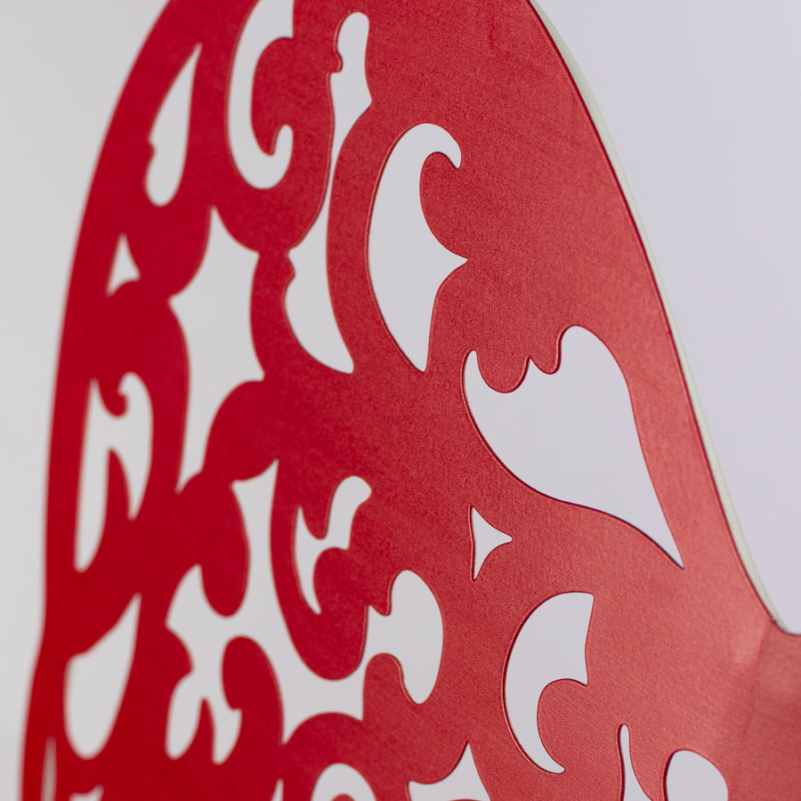 18" x 14.5" Filigree Angel Wings: Red