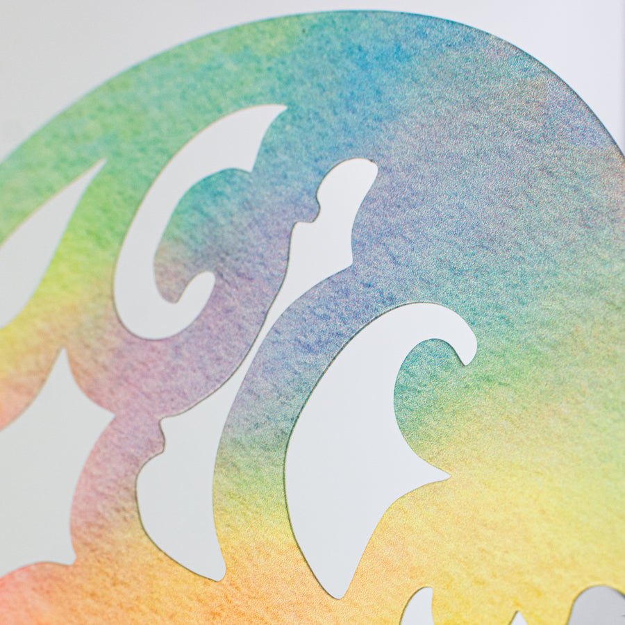 24" Filigree Angel Wings: Pastel Rainbow Ombré