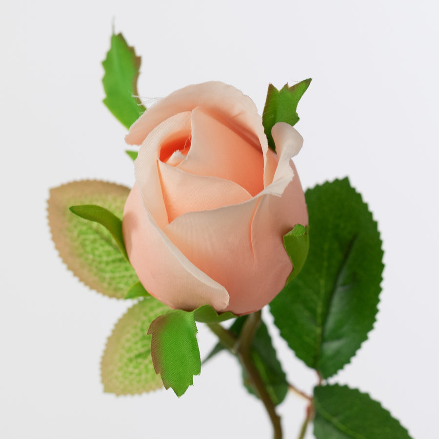 30" Roses Bud, Blooms & Leaves Spray: Blush Pink