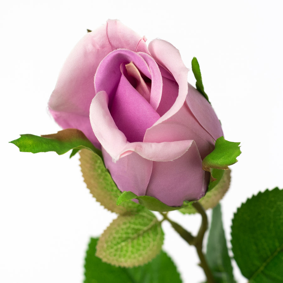 30" Roses Bud, Blooms & Leaves Spray: Lavender