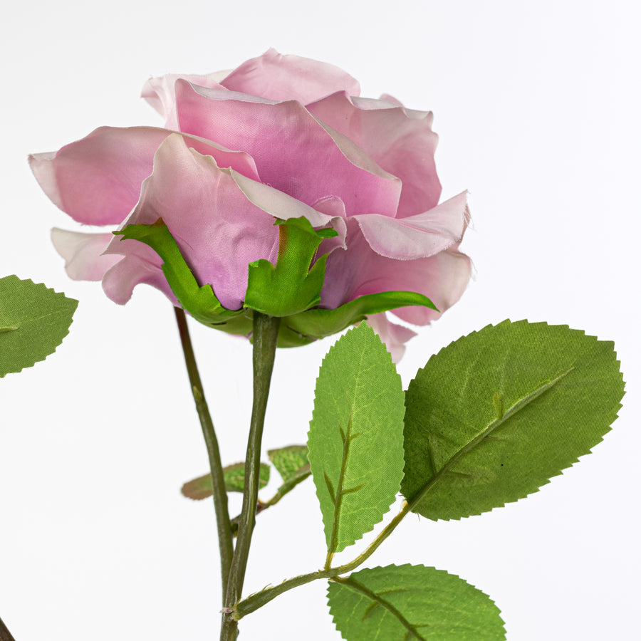 30" Roses Bud, Blooms & Leaves Spray: Lavender