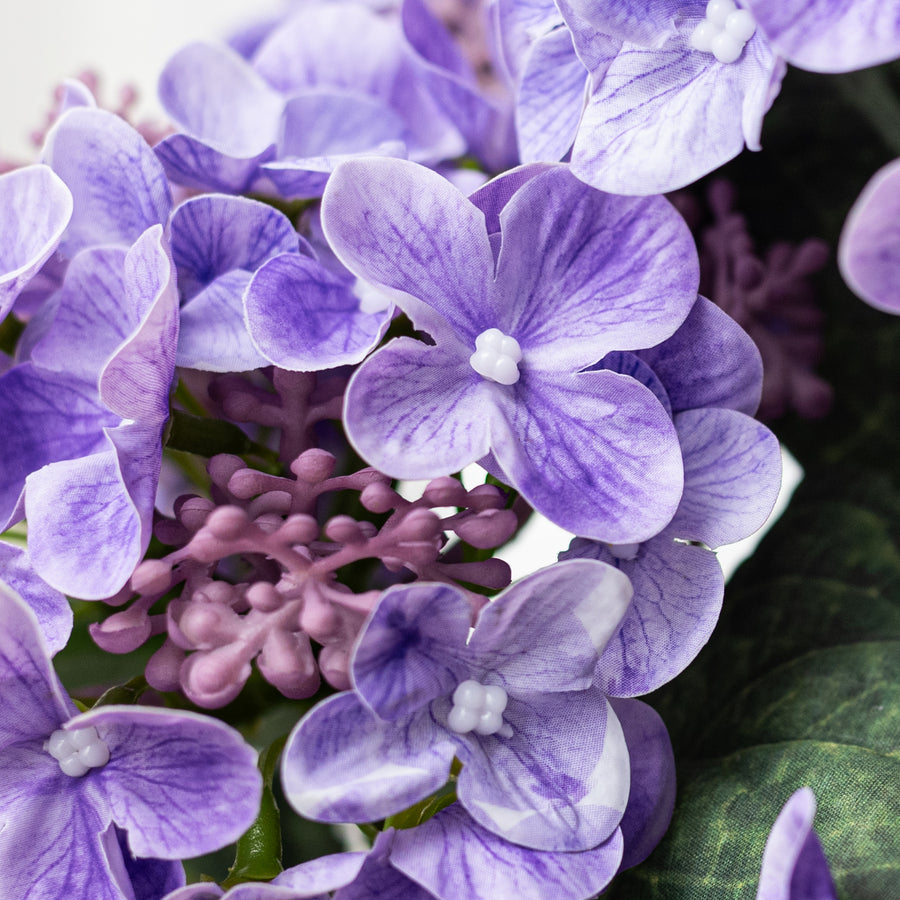 17" Hydrangea Bush: Lavender Purple (5 Stem)