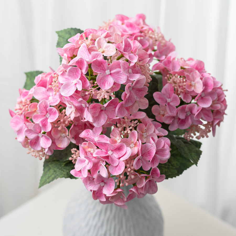 17" Hydrangea Bush: Pink (5 Stem)