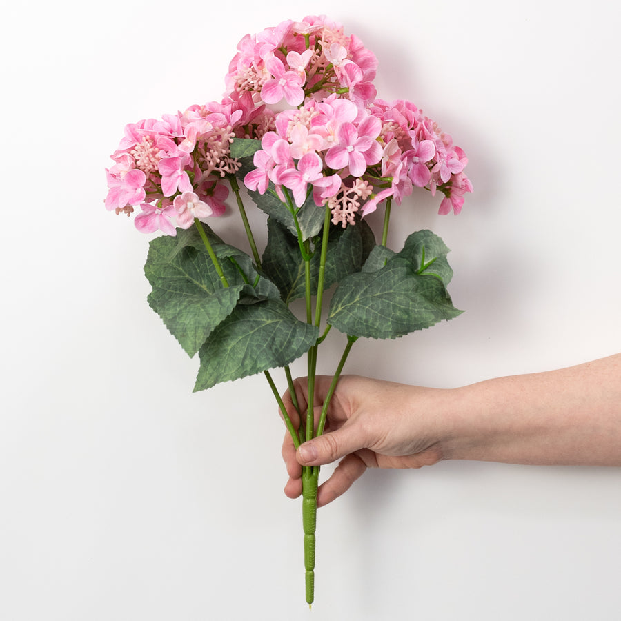 17" Hydrangea Bush: Pink (5 Stem)