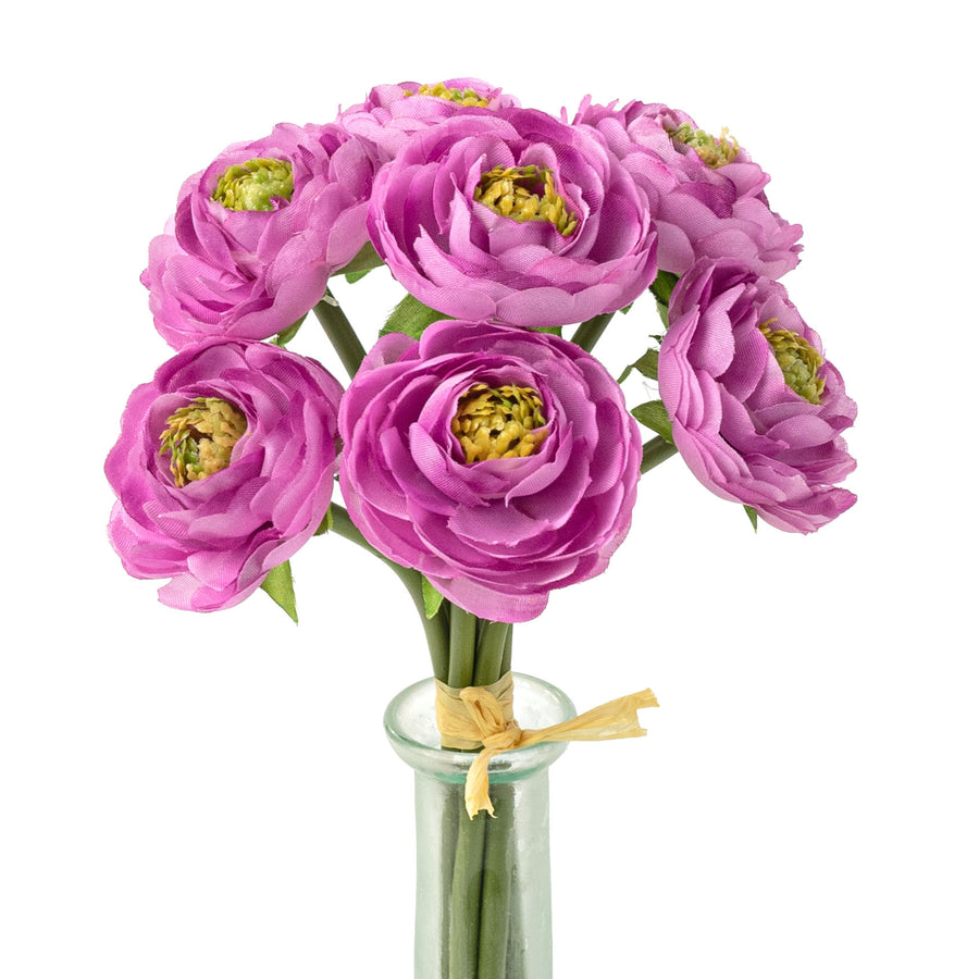 9" Ranunculus Bundle: Fuchsia