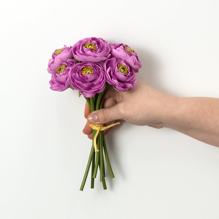 9" Ranunculus Bundle: Fuchsia