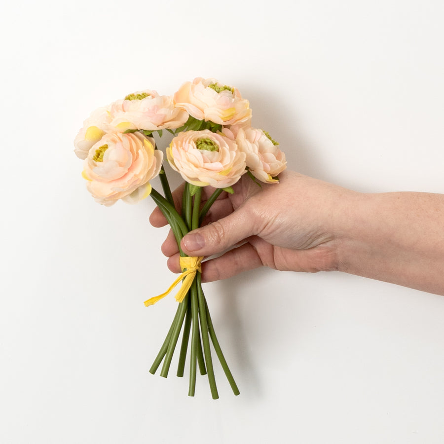 9" Ranunculus Bundle: Blush Pink