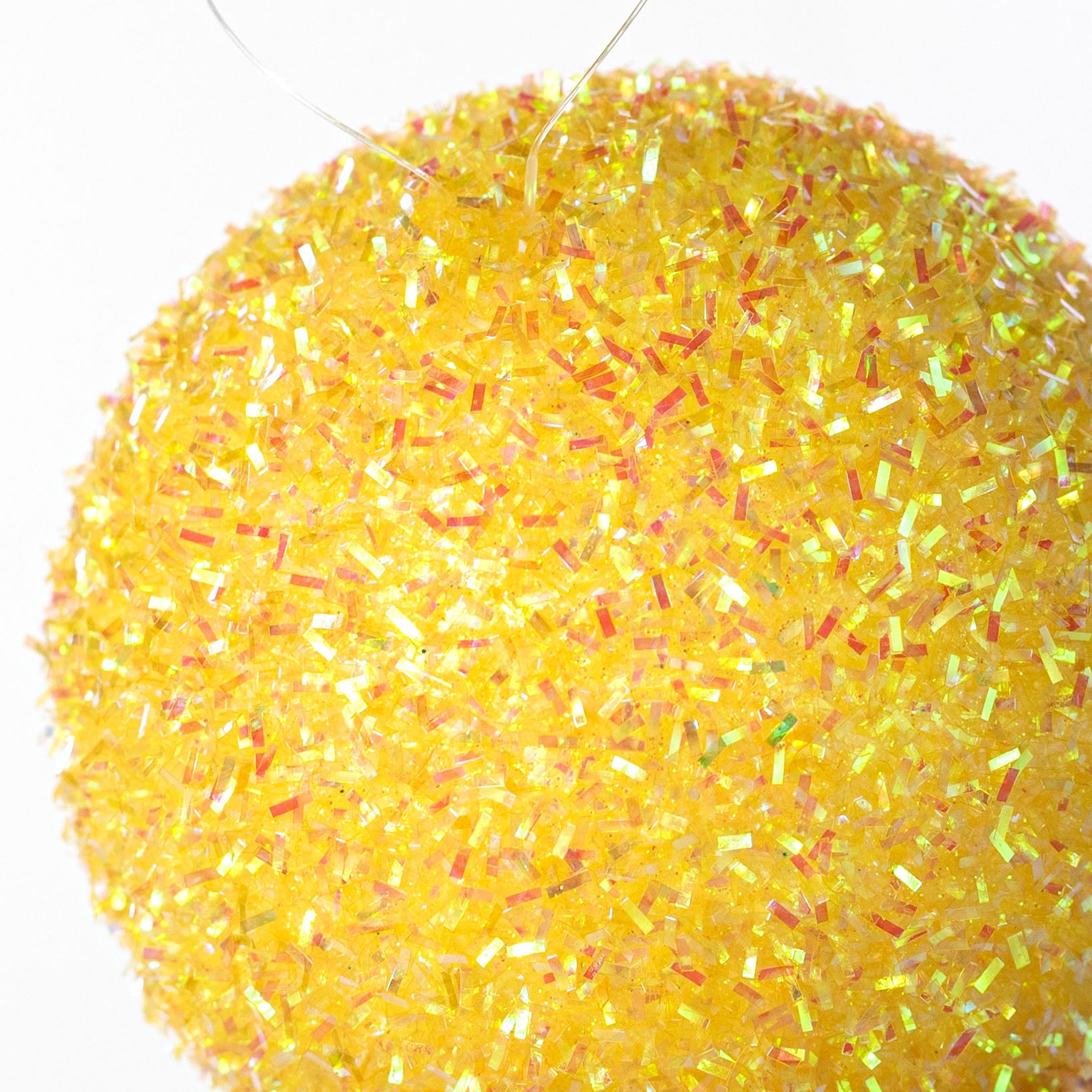 4" V-Cut Foil Ball Ornament: Iridescent Yellow