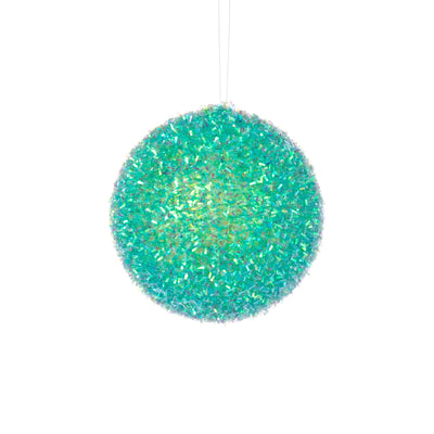 4" V-Cut Foil Ball Ornament: Iridescent Seafoam Green